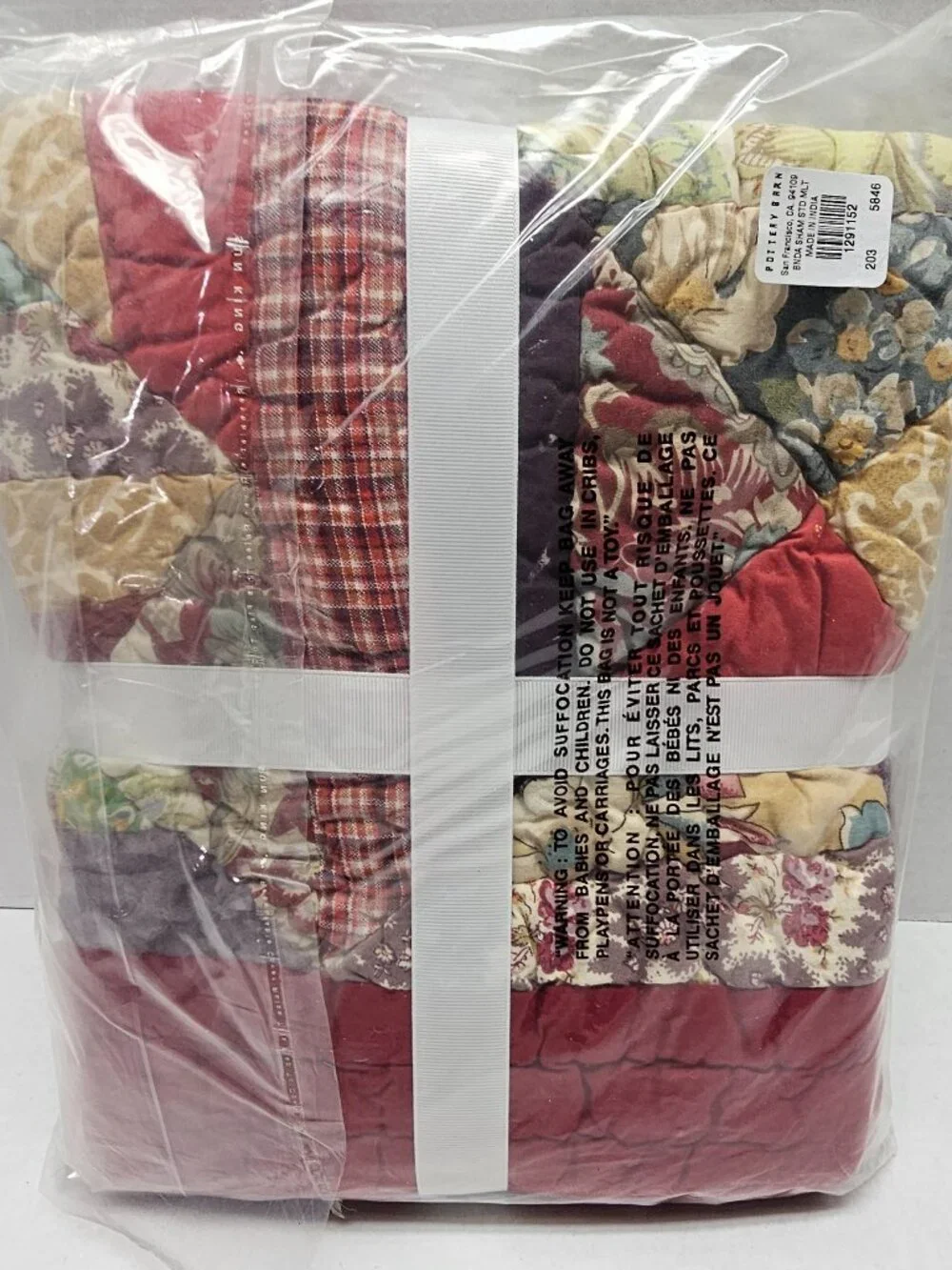 1 NEW Pottery Barn Bandana Patchwork Standard Sham Pillow Cover Quilt 1291152